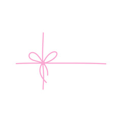 Hand drawn pink bow line