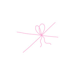 Hand drawn pink bow line