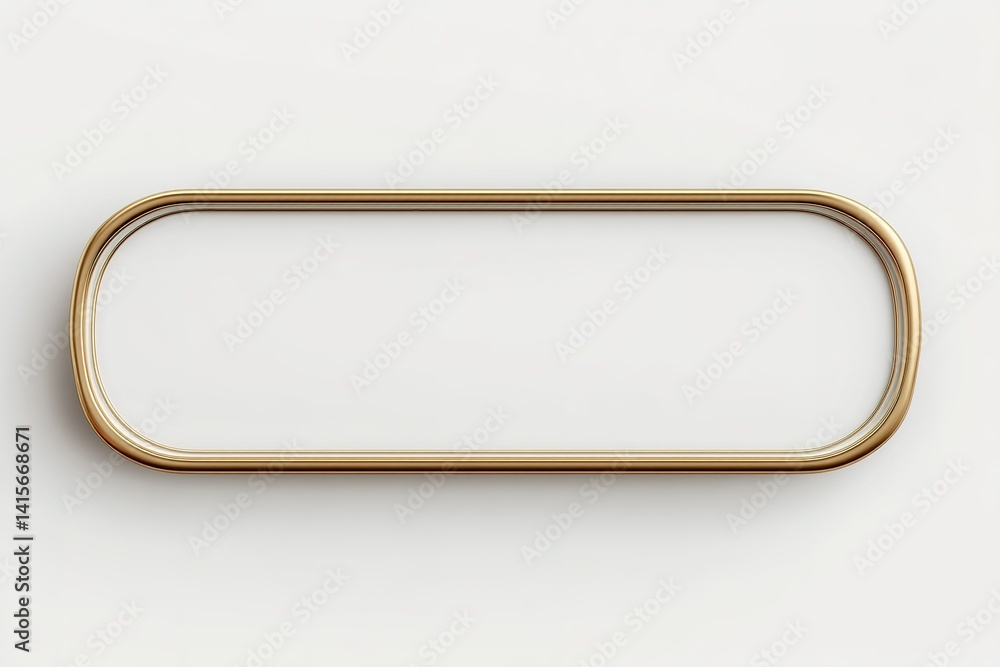 Poster elegant gold frame on a plain white background showcasing minimalistic design for art display or dec