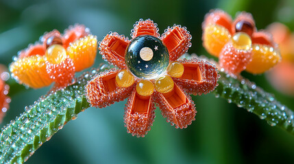Floral Macro, Dew Drops,  Cosmic