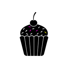 creative details Cupcake Icon Vector Illustration