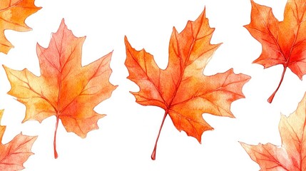 Watercolor autumn leaves