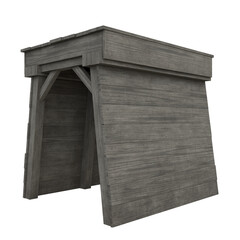 Old Mine Entrance, 3d illustration isolated on white background