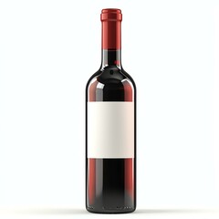 Elegant red wine bottle with blank label.