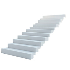 stairway to the sky isolated on transparent white background, clipping path