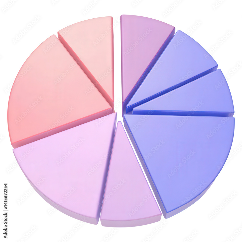Poster a colorful 3d pie chart illustration showcasing a final segment locking in data.