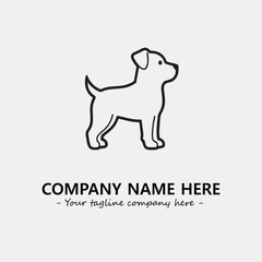 Dog illustration black and white for logo company vector image
