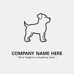 Dog illustration black and white for logo company vector image
