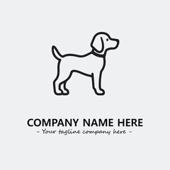 Dog illustration black and white for logo company vector image

