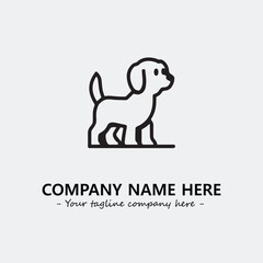 Dog illustration black and white for logo company vector image
