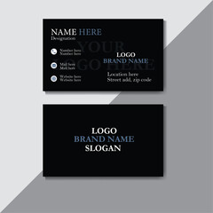 black modern creative business card and simple clean template vector design.
