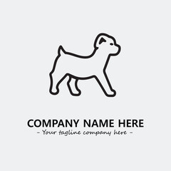 Dog illustration black and white for logo company vector image
