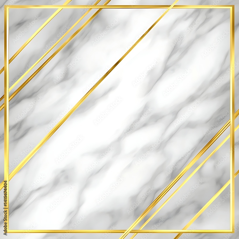 Poster elegant marble background with golden diagonal lines and modern design elements