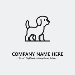 Dog illustration black and white for logo company vector image
