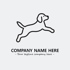 Dog illustration black and white for logo company vector image
