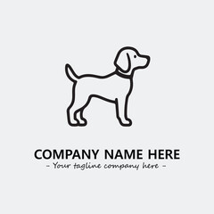 Dog illustration black and white for logo company vector image
