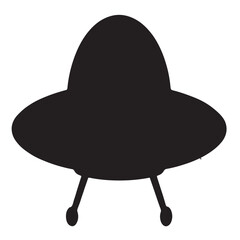 UFO Silhouette Vector – Alien Spaceship Icon for Sci-Fi, Space, and Futuristic Designs