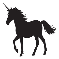 Unicorn Silhouette Vector – Magical Fantasy Icon for Fairytale, Mythical, and Whimsical Designs