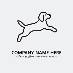 Dog illustration black and white for logo company vector image
