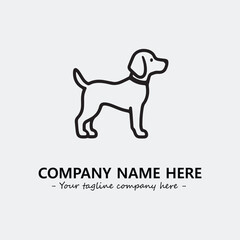 Dog illustration black and white for logo company vector image
