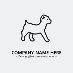 Dog illustration black and white for logo company vector image
