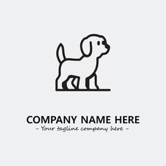 Dog illustration black and white for logo company vector image
