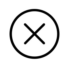 Obraz premium error icon circle outline with X symbol - flat stroke icon for apps and websites 