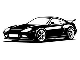 Naklejka premium Sports Car Silhouette Vector Design | Sleek Sports Car SVG