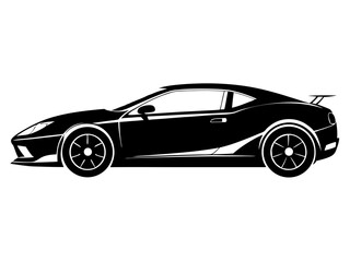 Sports Car Silhouette Vector Design | Sleek Sports Car SVG