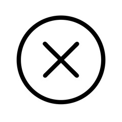 Obraz premium status indicator circle outline with x symbol - flat stroke icon for apps and websites 