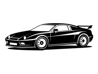 Sports Car Silhouette Vector Design | Sleek Sports Car SVG