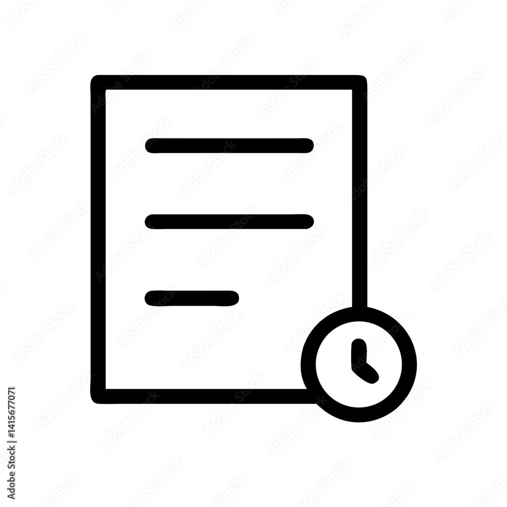 Poster logs document icon for system records and audit tracking - flat stroke icon for apps and websites