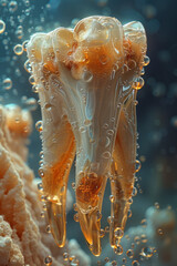 Detailed Artistic Close-Up of a Tooth with Cinematic Effects