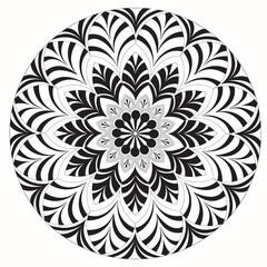 A creative simple mandala design vector style silhouette with white background