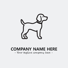 Dog illustration black and white for logo company vector image
