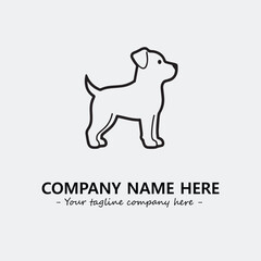 Dog illustration black and white for logo company vector image
