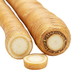 Creamy parsnips, freshly harvested, reveal their sweet, earthy heart in a close-up showcasing their pale golden hues and intricate textures.