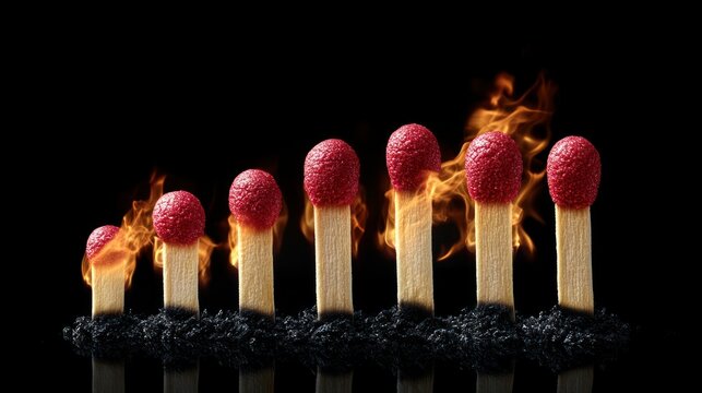 Matches igniting in a row