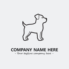 Dog illustration black and white for logo company vector image
