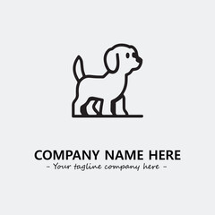 Dog illustration black and white for logo company vector image
