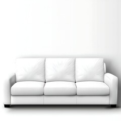 Fototapeta premium Modern White Sofa with Clean Lines and Minimalist Design for Contemporary Interiors