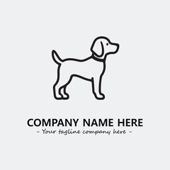 Dog illustration black and white for logo company vector image
