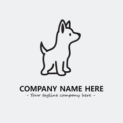 Dog illustration black and white for logo company vector image
