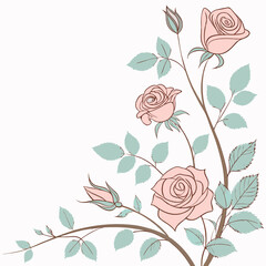 Shabby Chic Rose Border &ndash; Elegant Vintage Floral Frame Graphic Design File