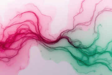 Obraz premium Mesmerizing Ink Swirls: Dreamlike Close-Up Photography of Pink and Pale Green Organic Patterns