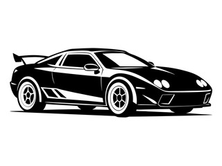 Sports Car Silhouette Vector Design | Sleek Sports Car SVG