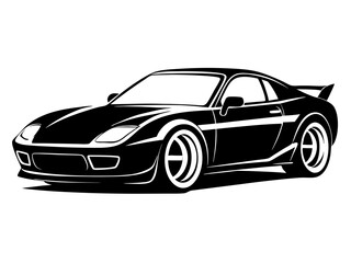 Fototapeta premium Sports Car Silhouette Vector Design | Sleek Sports Car SVG