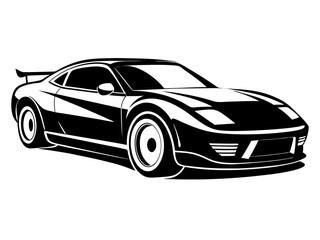 Fototapeta premium Sports Car Silhouette Vector Design | Sleek Sports Car SVG