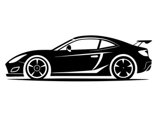 Fototapeta premium Sports Car Silhouette Vector Design | Sleek Sports Car SVG