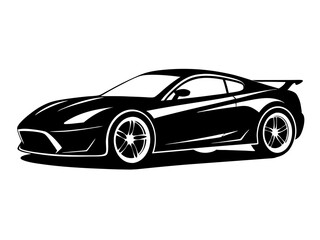 Obraz premium Sports Car Silhouette Vector Design | Sleek Sports Car SVG